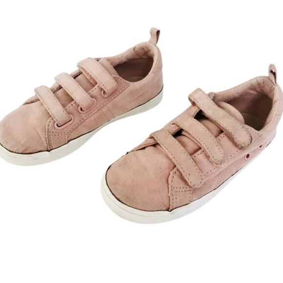 old Navy Pink Sueded Triple-Strap Velcro Sneakers - Picture 3 of 6